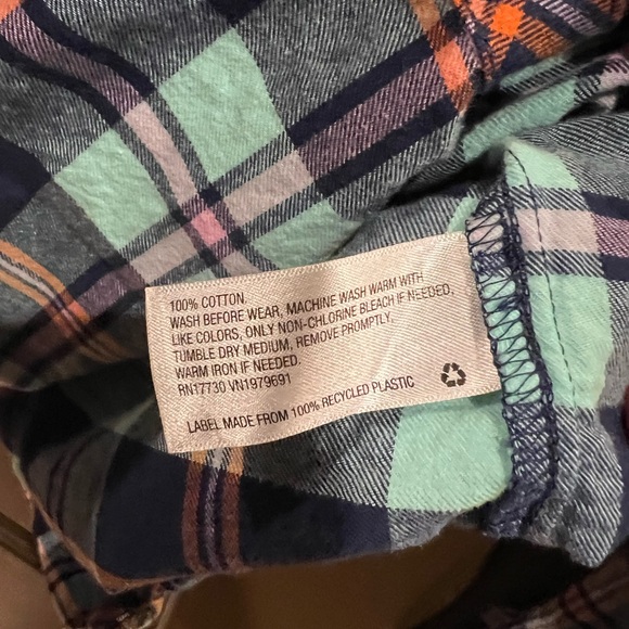 Cat & Jack Kids Cotton “Flannel” Button Down Size 10/12 - Picture 3 of 5